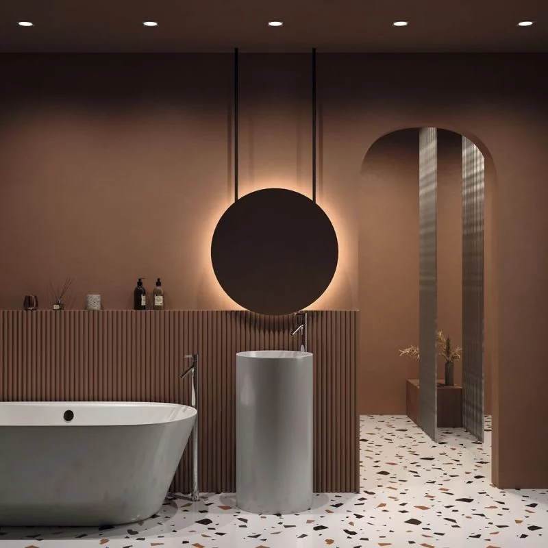 LED recessed spotlights in the bathroom